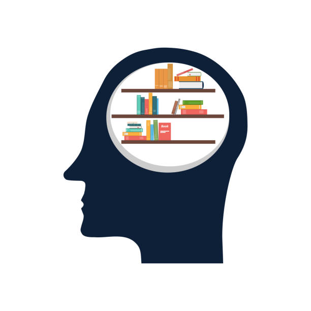 istock Human head in the form of a brain with books. Human knowledge concept. Vector, designer illustration. Vector. 2192220384