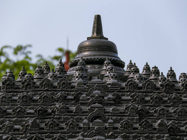 close up miniature borobudur temple