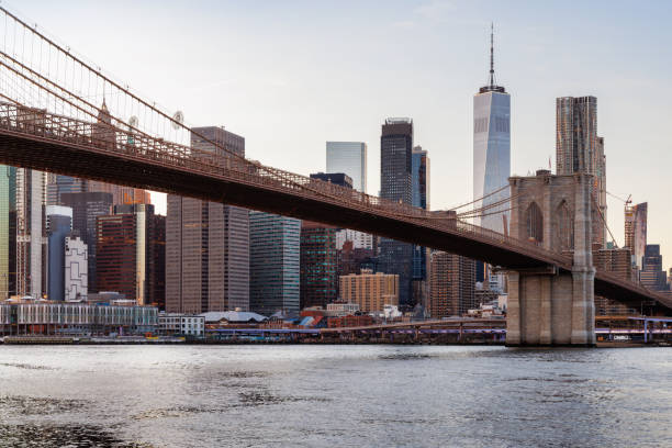 istock A panoramic sunset view of the Brooklyn Bridge stretching towards Manhattan 2192229083