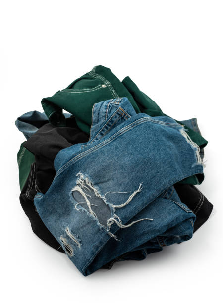istock Blue and color jeans isolated on white 2192233730
