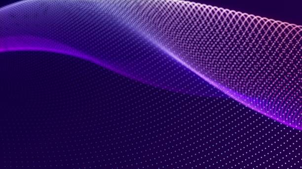 istock Musical wave. Wave motion of points. The concept of science, technology, business, space. Banner. 2192239433