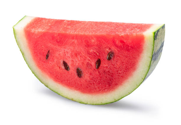 istock Watermelon slice with seeds isolated on white background. Clipping path. 2192241372