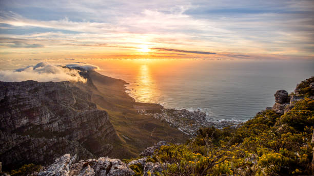 istock Beautiful view over the mountains and atlantic at sunset from Table Mountain in Cape Town in South Africa 2192241502