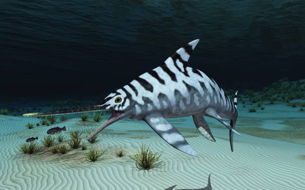 istock Ichthyosaur Eurhinosaurus in an underwater landscape 2192241930