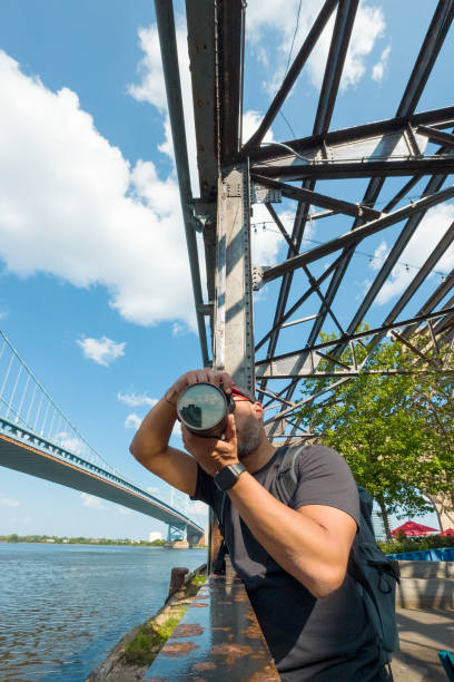 istock A man is taking a picture of Benjamin Franklin bridge with a camera 2192242681