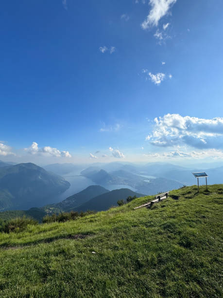 View of Monte Boglia mountaintop and Lugano