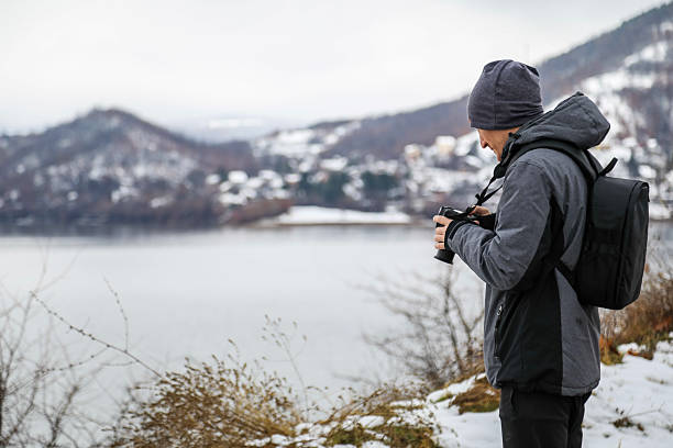 Winter photography by the lake