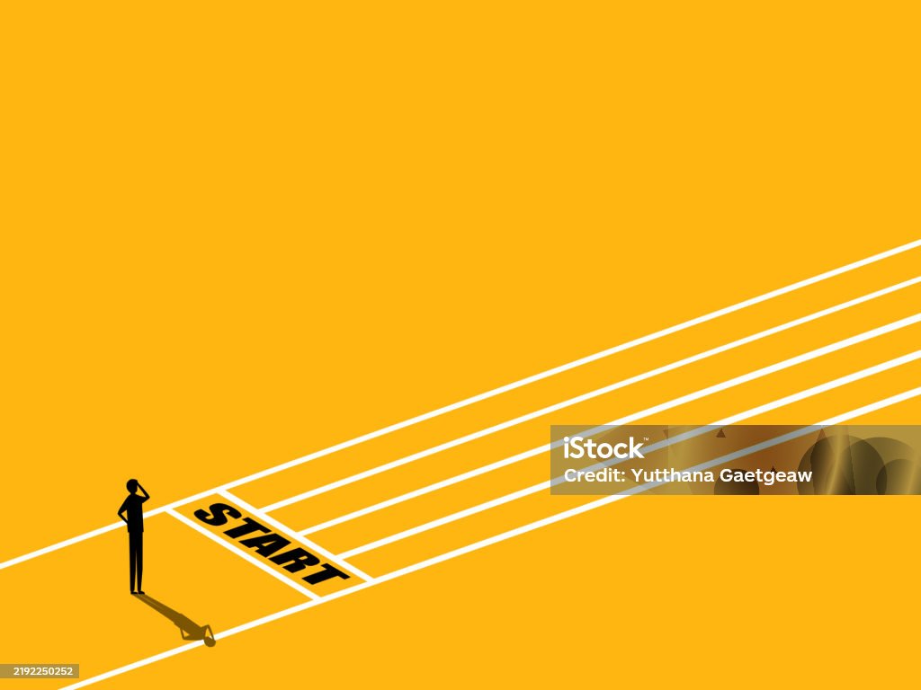 Start Point Vector Image Ready For Work Businessman Goes To The Starting Point Vector Stock ...