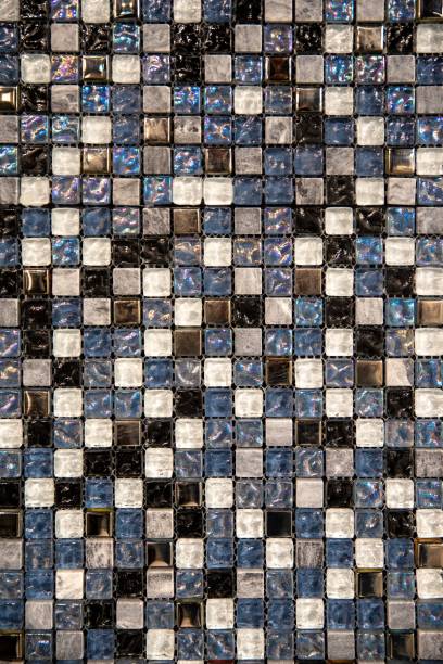 istock Glass silver and blue mosaic background texture 2192250817