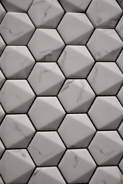 istock White hexagon marble mosaic texture background 2192250826