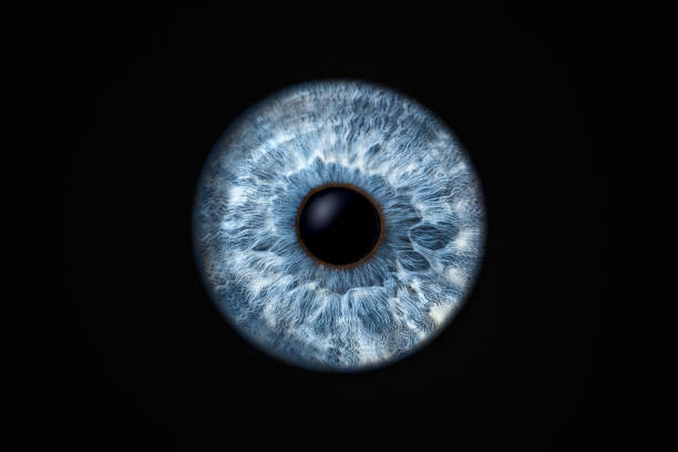 istock Close-up of human eye iris on black background 2192252491