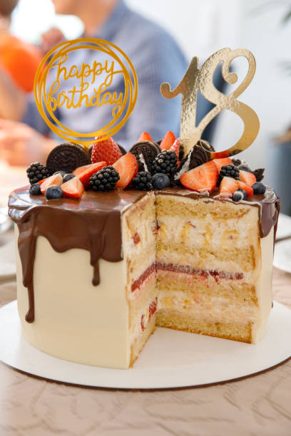 Festive birthday cake. 18th birthday