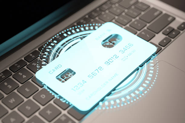 istock Credit Card Hologram on a Modern Laptop 2192253772