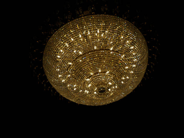 A Crystal chandelier detail close up