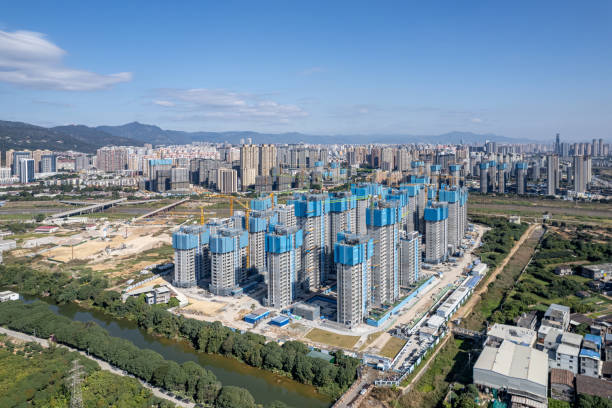 istock Aerial view of urban high-rise construction sites 2192257663