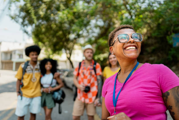 istock Tour guide woman looking at view in Brazil 2192258730