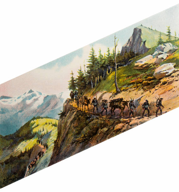Antique image from French magazine, Alpine Trooper