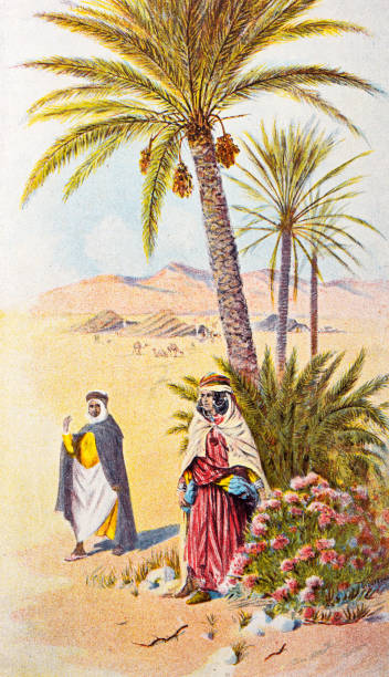 Antique image from French magazine, desert people