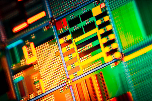 istock Silicon semiconductor wafer close-up. In electronics, a wafer also called a slice or substrate is a thin slice of semiconductor, a crystalline silicon, used for the fabrication of integrated circuits 2192261628