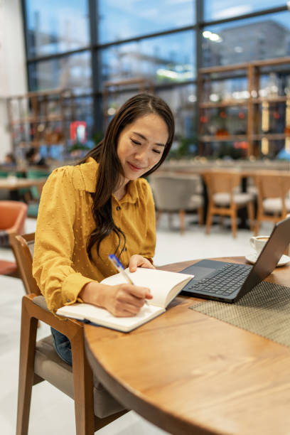 istock Businesswoman working on laptop at cafe 2192267985
