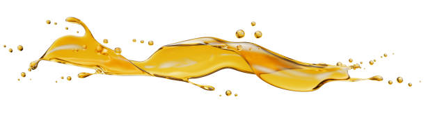 istock golden oil splash isolated on a white background. 3d render 2192272189