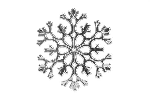 Silver Christmas  toy snowflake isolated on white background