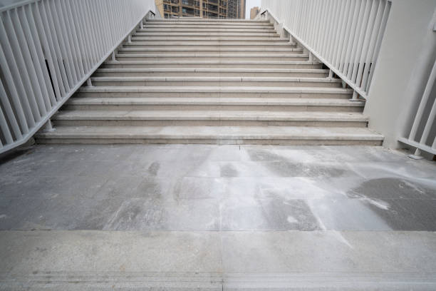 The empty staircase of the office building