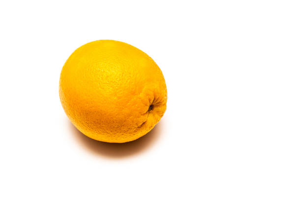 fresh orange photographed on white background, close-up . fresh orange isolate. natural orange on white