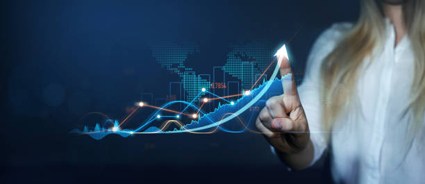 istock Business strategy development and growing growth plan.Financial management strategy for business growth.Graph and chart. Investment of growth on currency rate. 2192277811