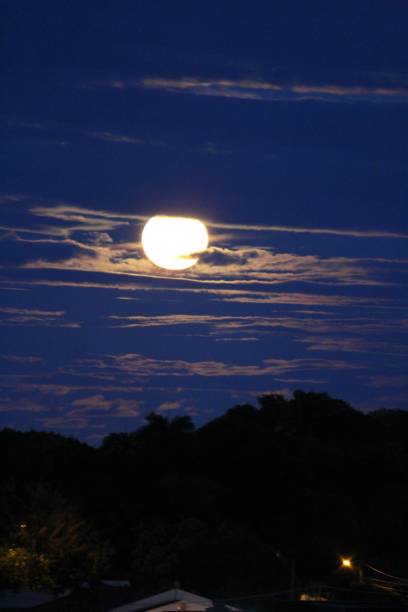 istock Night City Sky Full Moon and Clouds 2192278968