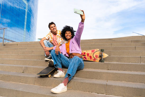istock Young multiethnic modern couple dating outdoors 2192281908