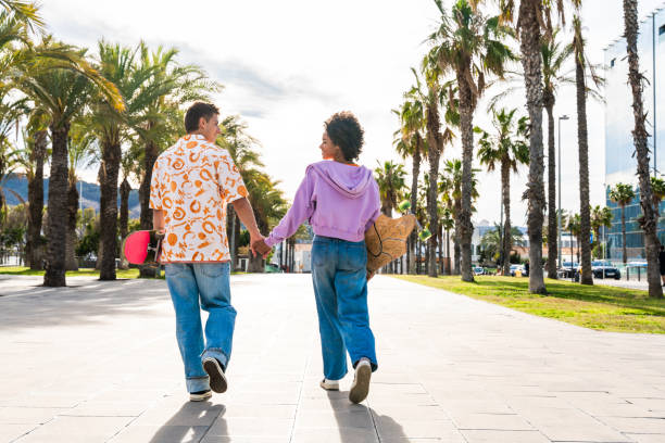 istock Young multiethnic modern couple dating outdoors 2192282905