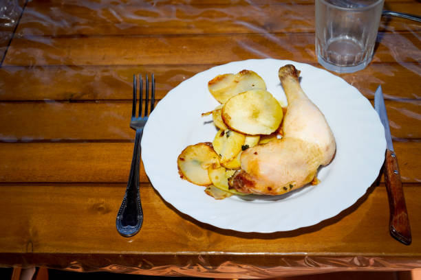 chicken roasted in a wood oven