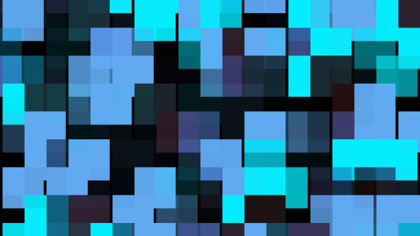 Animated abstract technology black background random square and geometric shape 4K.