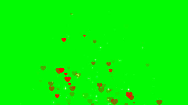 4k Seamless Red Loop Heart Shape, Full Rotation isolated on the Green Screen Background. Social media Heart. Valentines day and Love Concept. 4K stock video