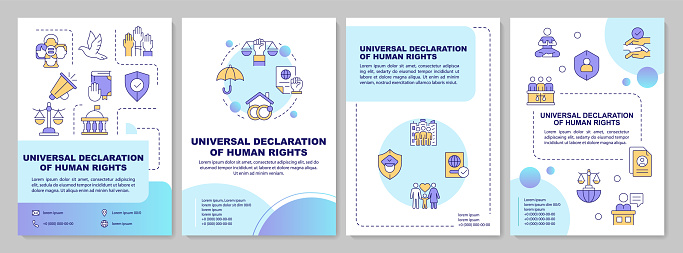 Pamplet On Human Rights Human Rights Universal Declaration Blue Gradient Brochure Template ...