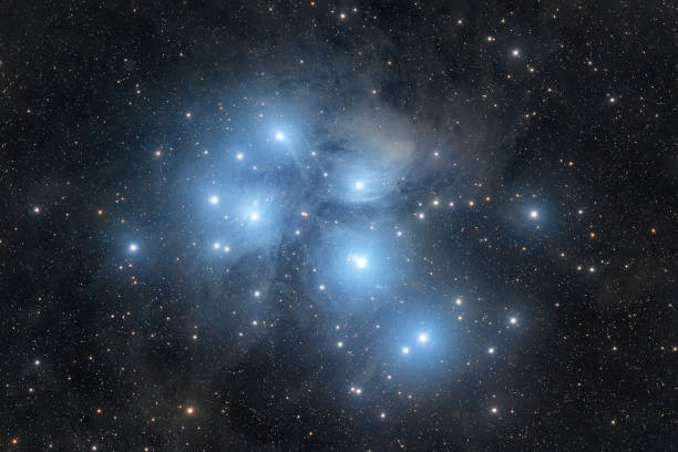 istock Pleiades, M45. A bright open star cluster surrounded by reflection nebulosity in the Taurus constellation. 2192297506