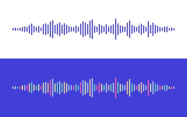 ilustraciones, imágenes clip art, dibujos animados e iconos de stock de música, podcast, ondas sonoras y ondas sonoras de audio. registros de mensajes de voz. ilustración vectorial eps10 - ondas de sonido