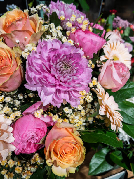 istock Vibrant Floral Bouquet Featuring Pink and Yellow Roses 2192307863