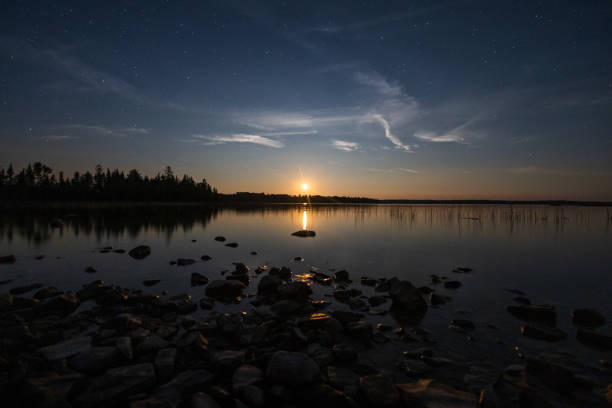 istock Moonrise over Search Bay Lake Huron, Michigan 2192313566