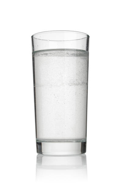 istock Water glass close up isolated on white background 2192323785