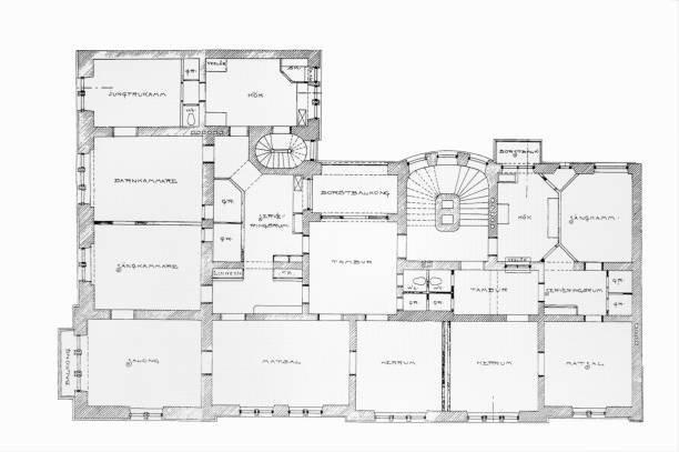 istock Architectural background. Part of architectural project, architectural plan of an office 2192326528