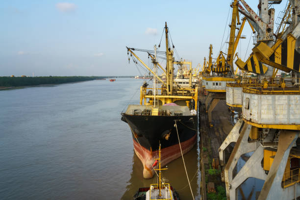 Cargo ship in Hai Phong port, Vietnam