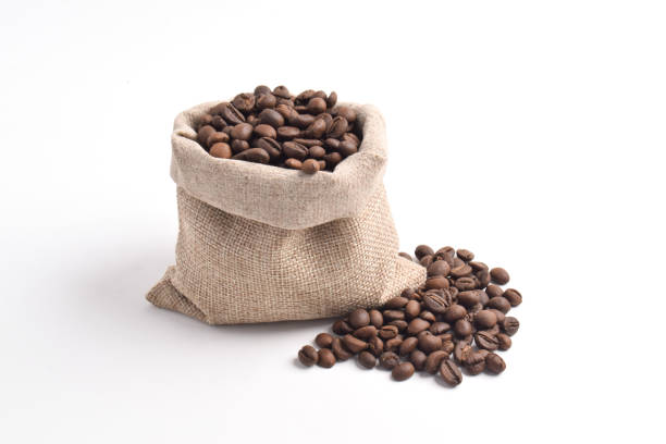 istock Roasted coffee beans in sack bag 2192329724