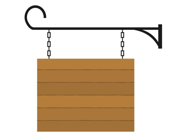 istock Illustration of a hanging wooden sign or information board 2192329951