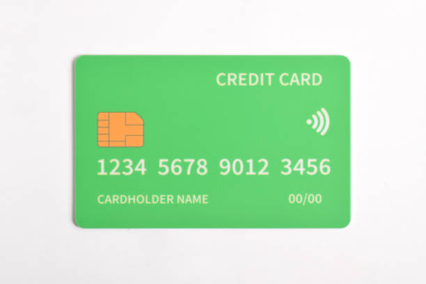 istock Green credit card on white background 2192333867