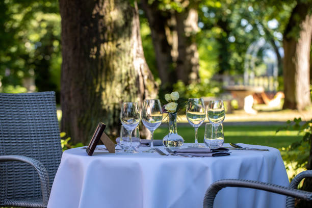 istock Decorated outdoor table for a romantic date 2192335853