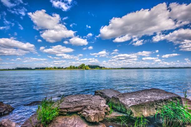 istock Rocky Detroit River Shore line under Summer Sky 2192344405