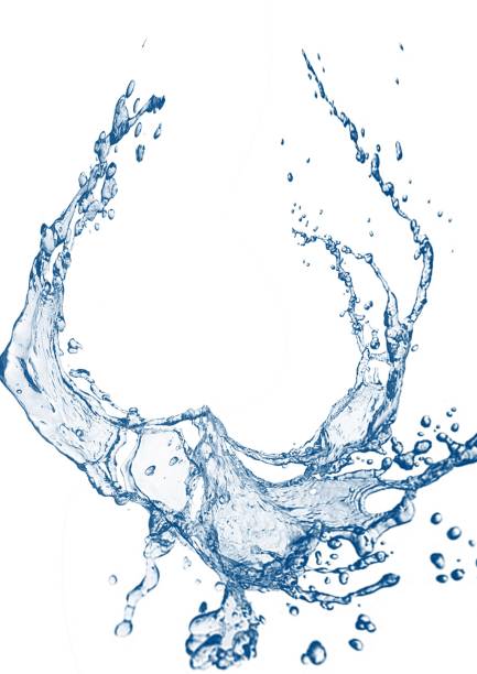 istock 3d illustration of abstract blue waves and splashes flowing on white background 2192349942