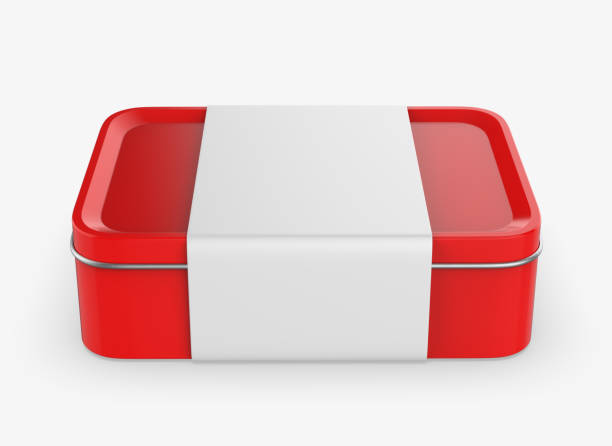 istock Stainless steel or tin metal shiny silver box container for mock up and packaging Design. 2192350284